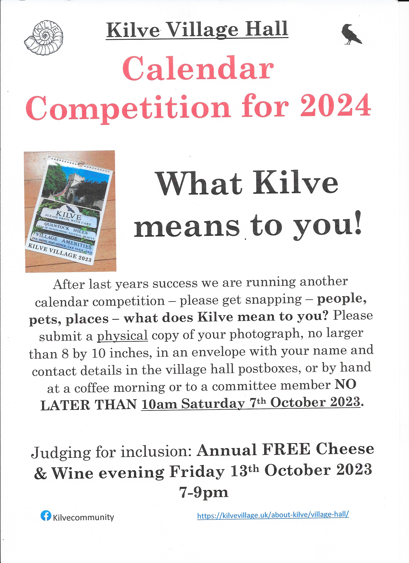 Kilve Village Calendar 2024 Last few in Village Shop Kilve Parish
